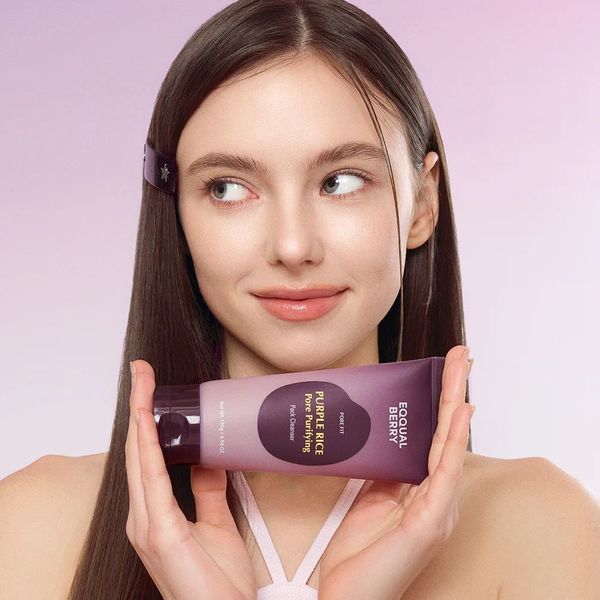 Очищувальна маска для пор EQQUALBERRY Purple Rice Pore Purifying Pack Cleanser 130 г Rice Pore Pack Cleanser фото