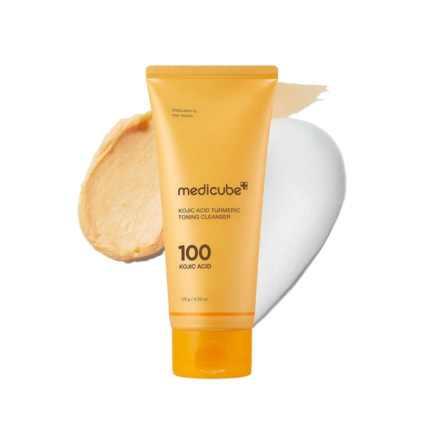Очищувальна пінка для обличчя з койєвою кислотою та куркумою Medicube Kojic Acid Turmeric Toning Cleanser 120 г  Kojic Acid Cleanser  фото