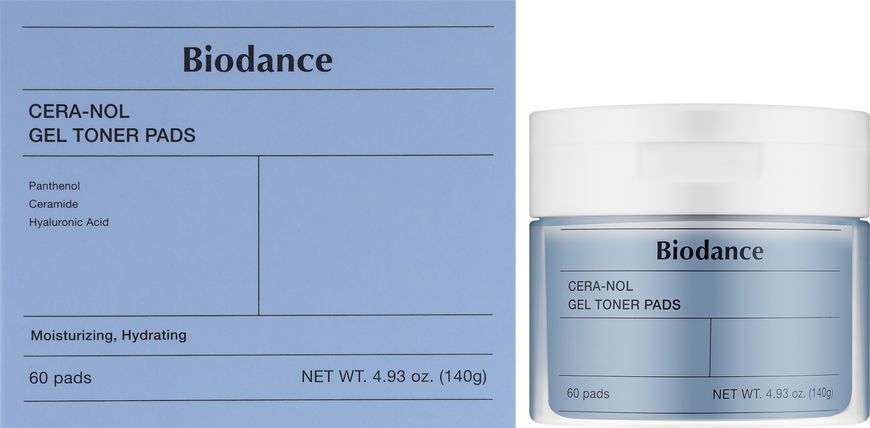 Увлажняющие гелевые тонер-пады с коллагеном Biodance Cera-nol Gel Toner Pads 60 шт Cera-nol Gel Toner фото